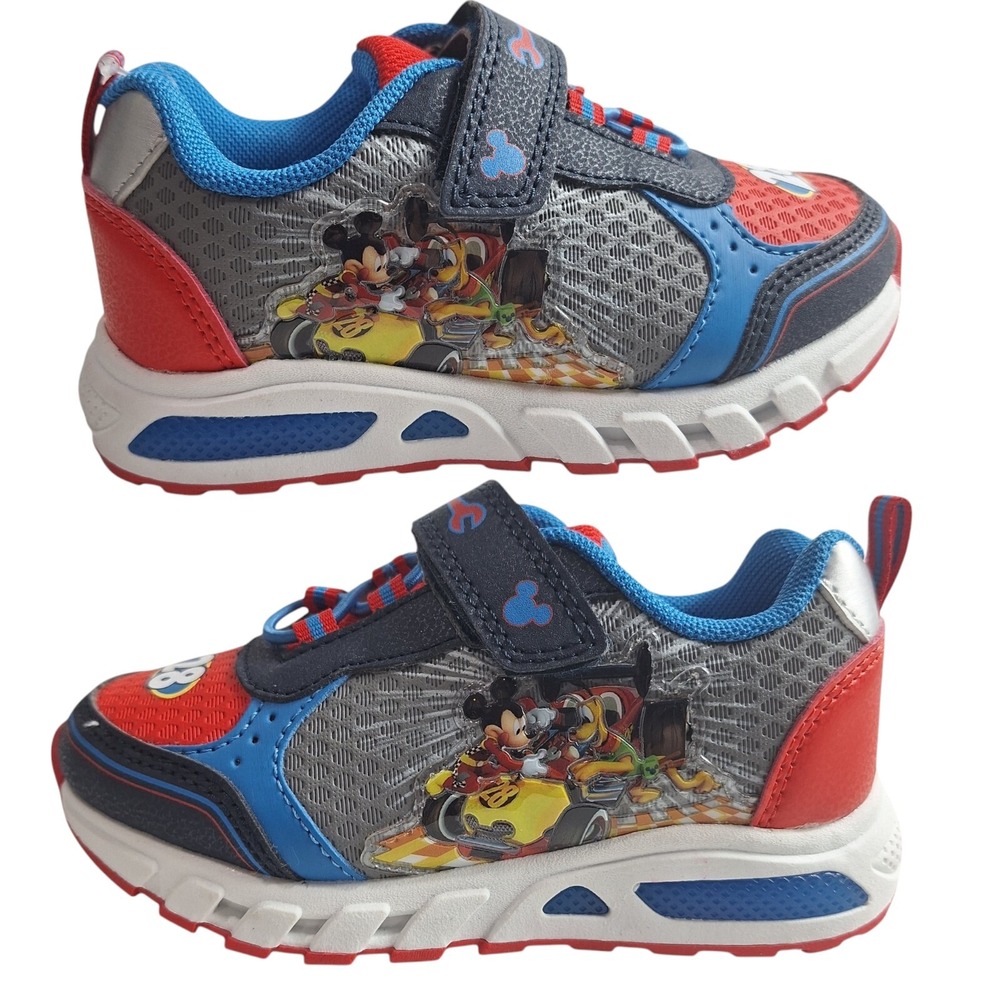 Disney Boys Light-Up Shoes Sneakers Toddlers Size 7‎ (15 Cm) New color Red Blue